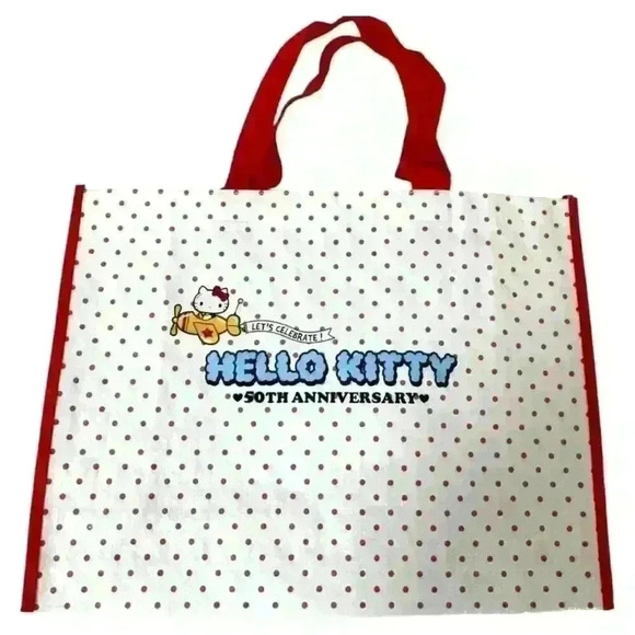 Hello Kitty Sanrio Kawaii Tote Bag 50th Anniversary Limited Edition Design Japan - Picture 5 of 5